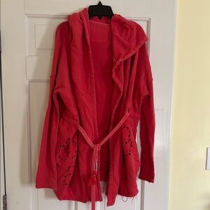 We The Free Red Hooded Top